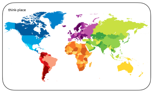 multi-coloured map of the world